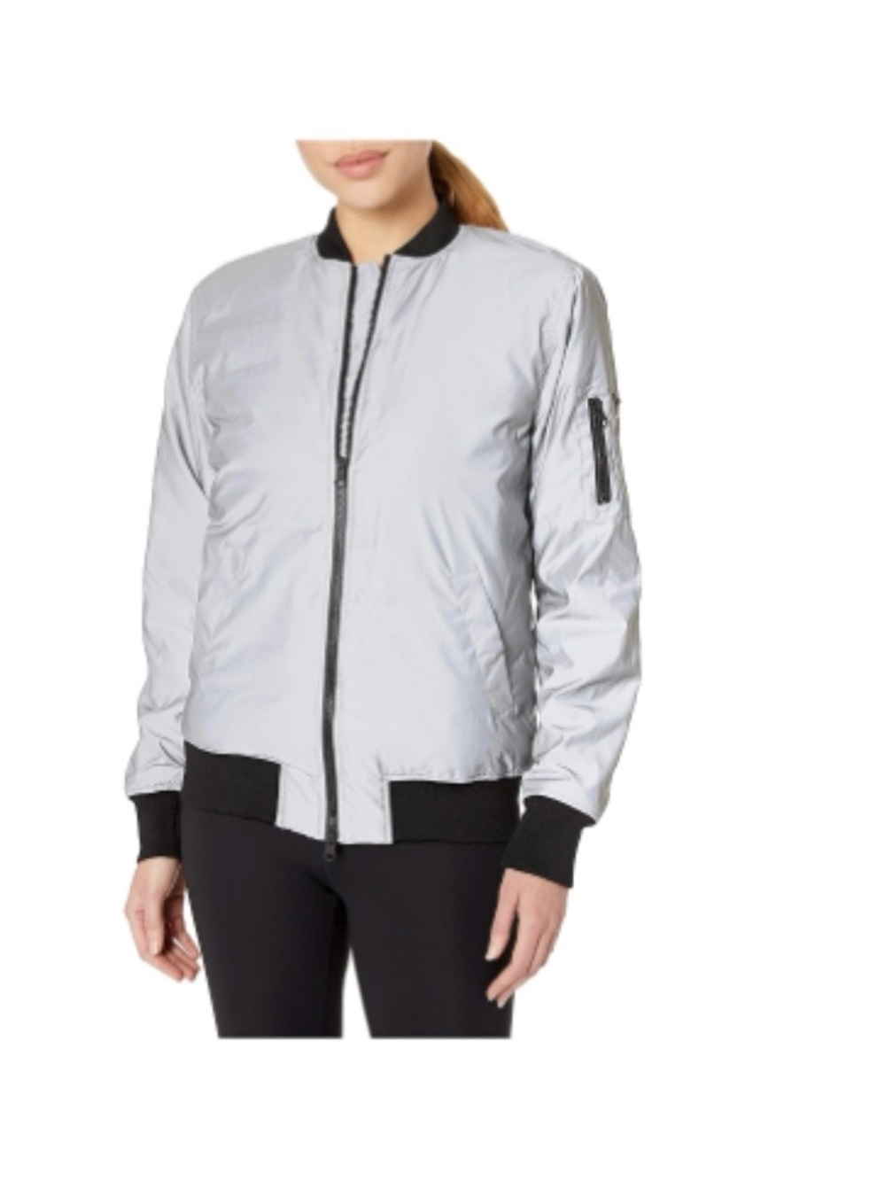 Blanc Noir Ex-Boyfriend Reflective Bomber Jacket. Size M